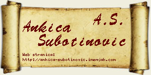 Ankica Subotinović vizit kartica